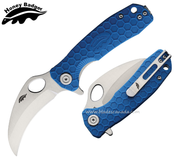 Honey Badger Mini Claw Flipper Folding Knife, FRN Blue, HB1144